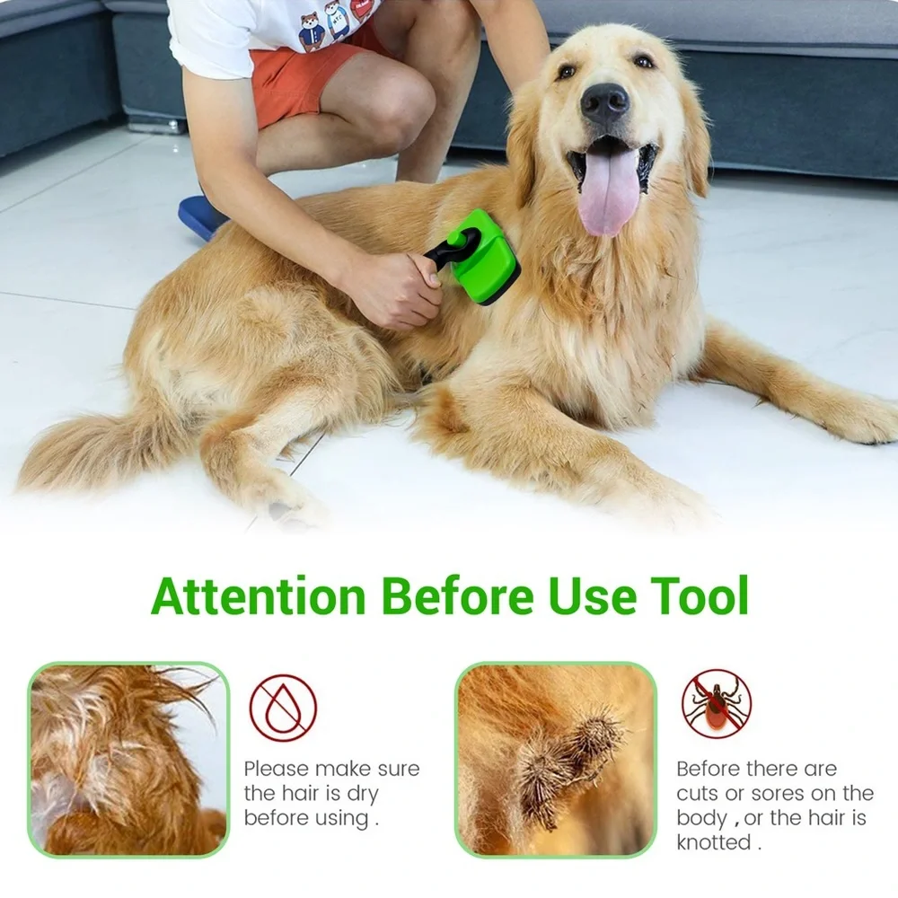 Tminnov Self Cleaning Green Slicker Dog And Cat Brush For Shedding